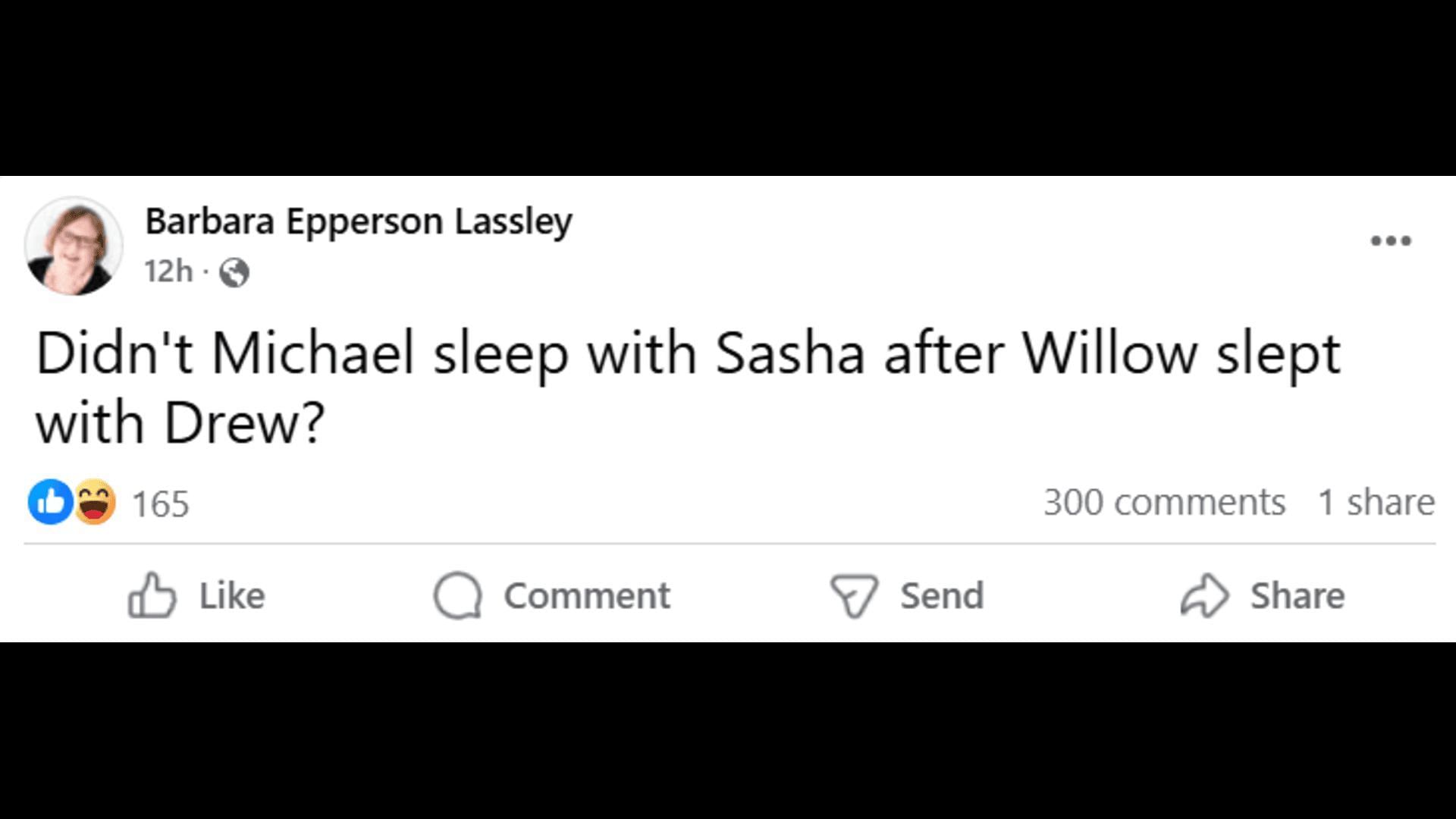 A Facebook post about Willow and Michael (Image via Facebook/General Hospital Fans - Official)
